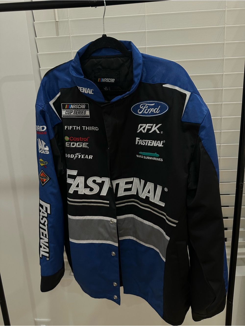 Nascar Fastenal Blue Black Racing Jacket